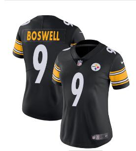Nike Steelers #9 Chris Boswell Black Women's Stitched NFL Limited Rush Jersey