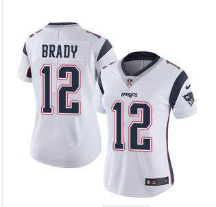 Women's Nike Patriots #12 Tom Brady White Stitched NFL Vapor Untouchable Limited Jersey
