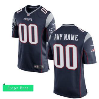 Men's New England Patriots Nike Navy Custom Game Jersey