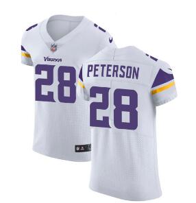 Men's Nike Minnesota Vikings #28 Adrian Peterson White Stitched NFL Vapor Untouchable Elite Jersey
