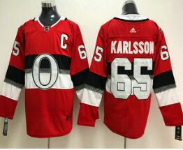 Men's Ottawa Senators #65 Erik Karlsson Red With C Patch 2018 Winter Classic Stitched NHL Hockey Jersey