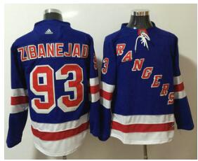 Men's New York Rangers #93 Mika Zibanejad Royal Blue Home 2017-2018 Hockey Stitched NHL Jersey