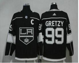Men's Los Angeles Kings #99 Wayne Gretzky Black With C Patch 2017-2018 Hockey Stitched NHL Jersey