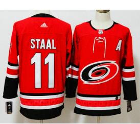 Men's Carolina Hurricanes #11 Jordan Staal Red 2017-2018 Hockey Stitched NHL Jersey