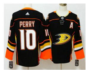 Men's Anaheim Ducks #10 Corey Perry Black With A Patch 2017-2018 Hockey Stitched NHL Jersey
