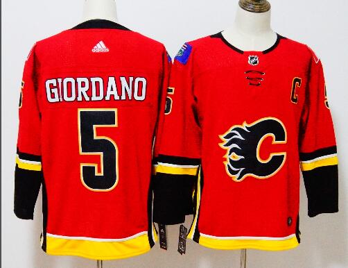 Calgary Flames #5 Mark Giordano red Men nhl Hockey jersey