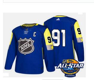Men's Tampa Bay Lightning #91 Steven Stamkos Blue 2018 NHL All-Star Stitched Ice Hockey Jersey