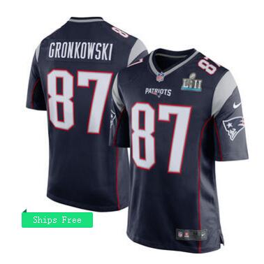 Men's New England Patriots Rob Gronkowski Nike Navy Super Bowl LII Bound Game Jersey