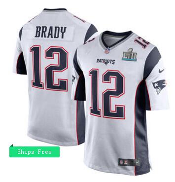 Men's New England Patriots Tom Brady Nike White Super Bowl LII Bound Game Jersey