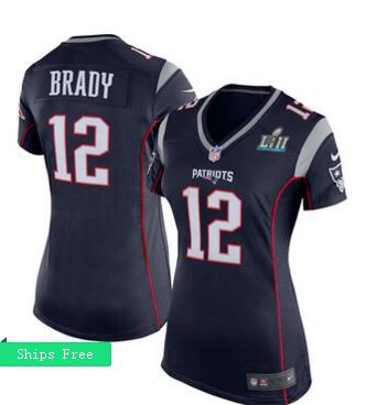 Women's New England Patriots Rob Gronkowski Nike Navy Super Bowl LII Bound Game Jersey