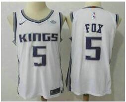 Men's Sacramento Kings #5 De'Aaron Fox White 2017-2018 Nike Authentic Stitched NBA Jersey