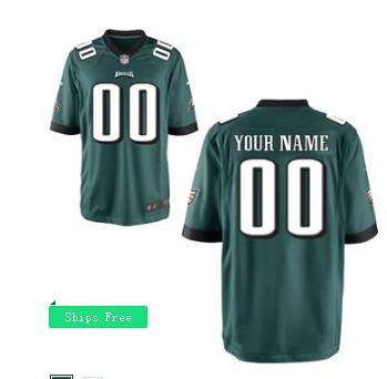 Men's Philadelphia Eagles Nike Midnight Green Custom Game Jersey