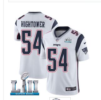 Men's Nike Patriots #54 Dont'a Hightower White Super Bowl LII Stitched NFL Vapor Untouchable Limited Jersey
