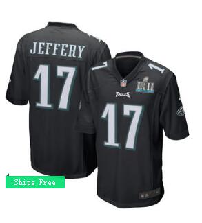 Men's Philadelphia Eagles Alshon Jeffery Nike Black Super Bowl LII Bound Game Event Jersey