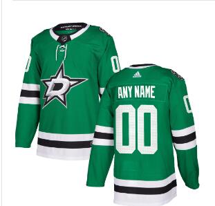 Custom Men's Adidas Dallas Stars Green Home Authentic Stitched NHL Jersey
