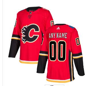 Custom Men's Adidas Calgary Flames Red Home 2017-2018 Hockey Stitched NHL Jersey