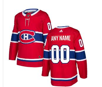 Custom Men's Adidas Montreal Canadiens Red 2017-2018 Hockey Stitched NHL Jersey