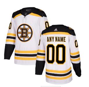 Custom Men's Boston Bruins White 2017-2018 adidas Hockey Stitched NHL Jersey