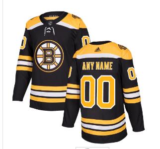 Custom Men's Boston Bruins Black 2017-2018 adidas Hockey Stitched NHL Jersey