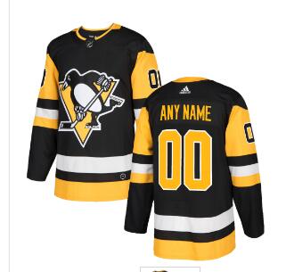 Custom Men's Pittsburgh Penguins Black Alternate Authentic Stitched Adidas NHL Jersey