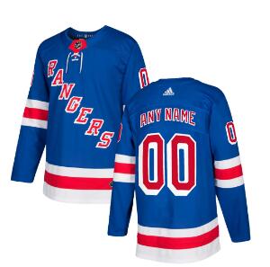 Custom Men's New York Rangers Royal Blue Home 2017-2018 Adidas Stitched NHL Jersey