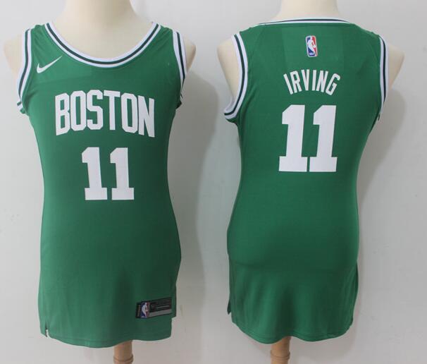 Nike women's Boston Celtics #11 Kyrie Irving Stitched Green New Jersey