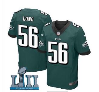 Nike Philadelphia Eagles #56 Chris Long Green 2018 Super Bowl LII Elite Jersey