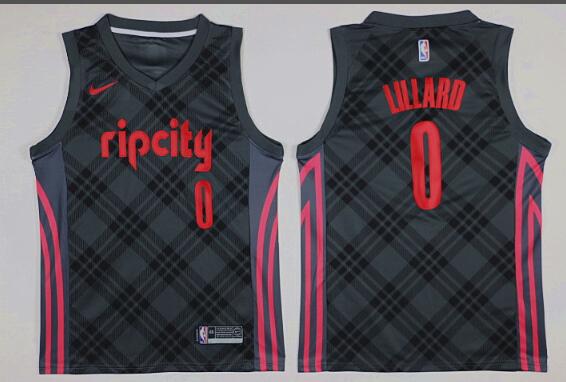 New Nike Portland Trail Blazers 0 Damian Lillard  City Style Basketball Jersey