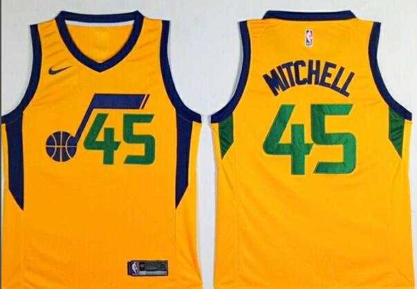 New Nike Men 45 Donovan Mitchell Jersey Yellow