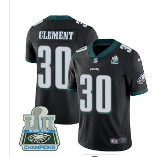 Nike Eagles #30 Corey Clement Black Alternate Super Bowl LII Champions Men's Stitched NFL Vapor Untouchable Limited Jersey