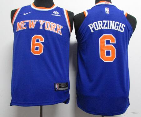 Nike Youth New York Knicks 6 Kristaps Porzingis NBA basketball Jerseys Blue