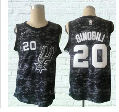 Men's San Antonio Spurs #20 Manu Ginobili Revolution 30 Swingman Nike City Black Jersey