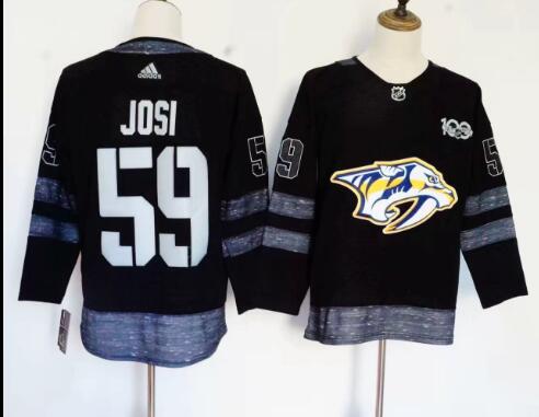 Predators #59 Roman Josi Black 1917-2017 100th Anniversary Stitched NHL Jersey
