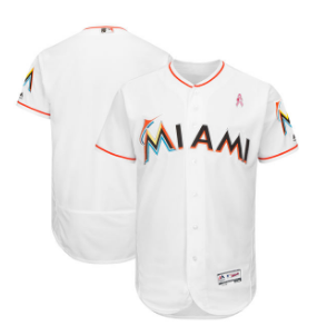 Miami Marlins Blank White 2018 Mother's Day Flexbase Jersey