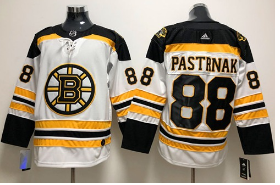 Adidas Boston Bruins #88 David Pastrnak White Road Authentic Stitched NHL jersey