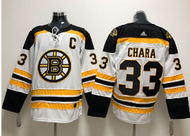 Adidas Boston Bruins #33 Zdeno Chara White Road Authentic Stitched NHL Jersey