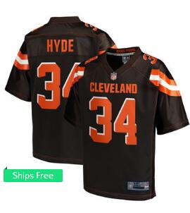 Men's Cleveland Browns Carlos Hyde NFL Pro Line Brown Team Color Player Jersey