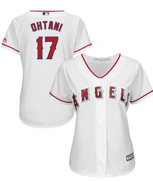 Women's Los Angeles Angels Shohei Ohtani Majestic White Cool Base Player Jersey