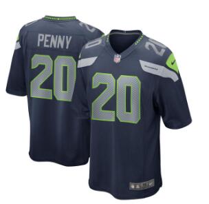 Nike Seattle Seahawks #20 Rashaad Penny Navy 2018 NFL Draft Pick Elite Jersey