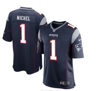 Nike New England Patriots #1 Sony Michel Navy 2018 NFL Draft Pick Elite Jersey