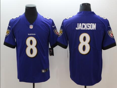 Men's Baltimore Ravens Lamar Jackson Nike Purple 2018 NFL Draft First Round Pick #2 Game Jersey