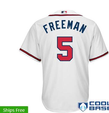 Men's Atlanta Braves Freddie Freeman Majestic White Home Cool Base Player Jersey