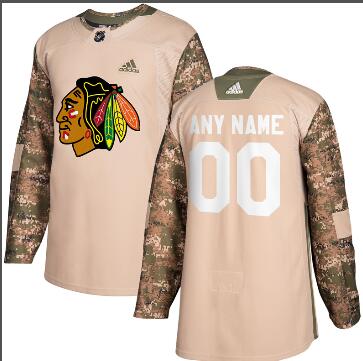 Adidas Blackhawks  Camo Authentic 2017 Veterans Day Stitched Men Hockey NHL Jersey Custom with Any Name Number