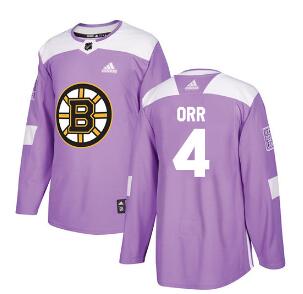Adidas Bruins #4 Bobby Orr Purple Authentic Fights Cancer  Men Stitched NHL Jersey