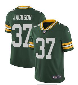 Nike Green Bay Packers #37 Josh Jackson Green Team Color Men's Stitched