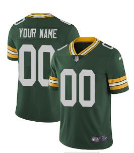 Men's Nike Green Bay Packers Green Customized Vapor Untouchable Player Limited Jersey