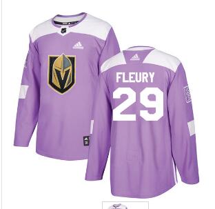 Adidas Golden Knights #29 Marc-Andre Fleury Purple Authentic Fights Cancer Stitched NHL Jersey