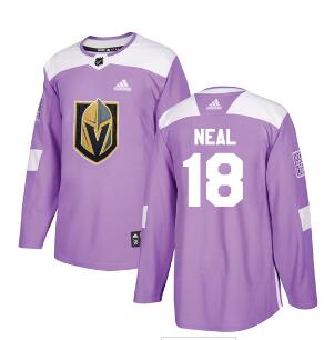 Men Adidas Golden Knights #18 James Neal Purple Authentic Fights Cancer Stitched NHL Jersey