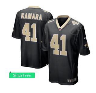 Men's New Orleans Saints Alvin Kamara Nike Black Game Jersey