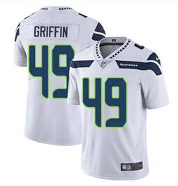 Men Nike Seattle Seahawks #49 Shaquem Griffin Steel white Stitched NFL Vapor Untouchable Limited Jersey